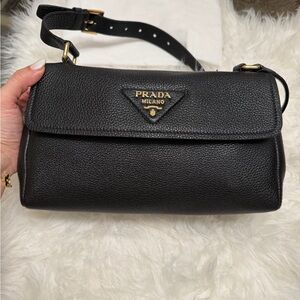 PRADA LEATHER SHOULDER BAG
